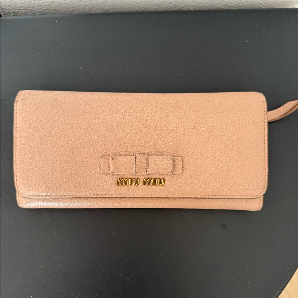 Miu Miu Beige Leather Wallet
